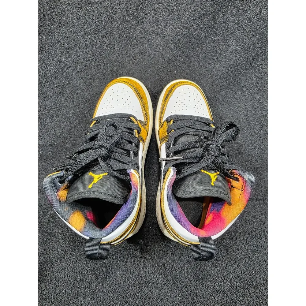 Nike Air Jordan 1 Mid SE Leather Wear Away Taxi Little Kids 11.5C